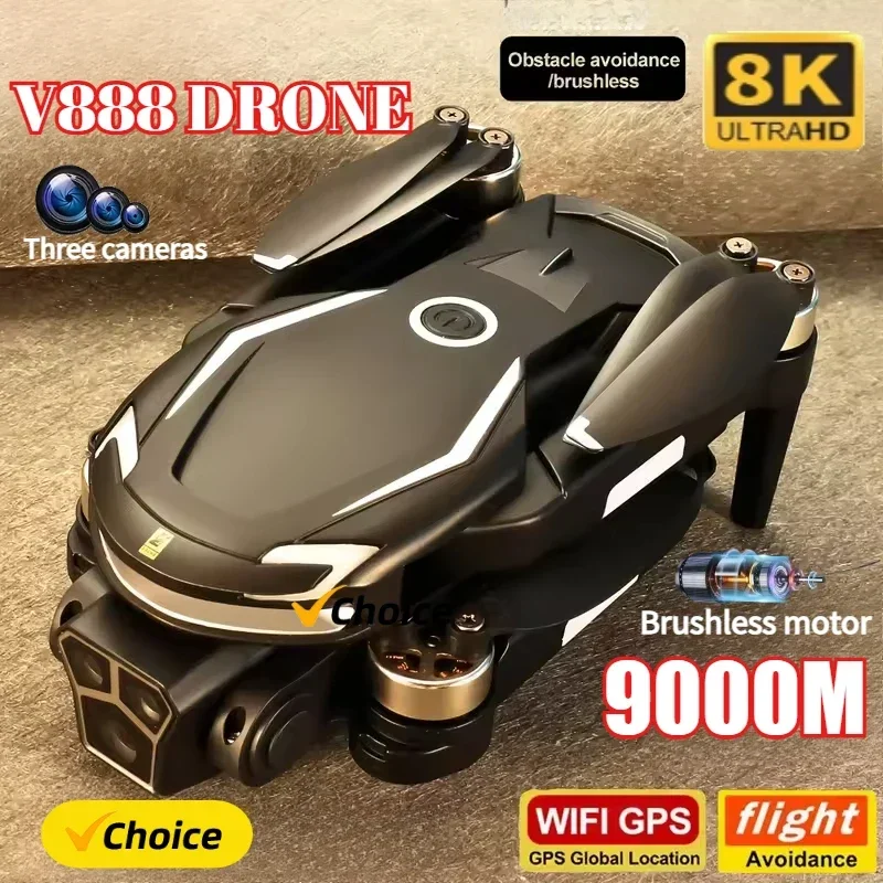 Drone Gps Mount - Nouveau Drone V888 8K GPS Triple