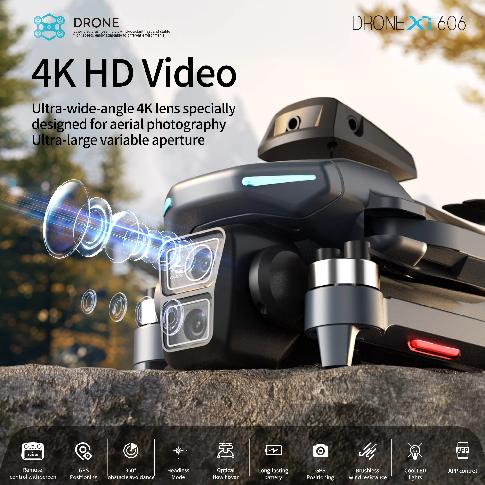 Drone professionnel Lenovo XT6 - Drone Gps Mount avis et prix