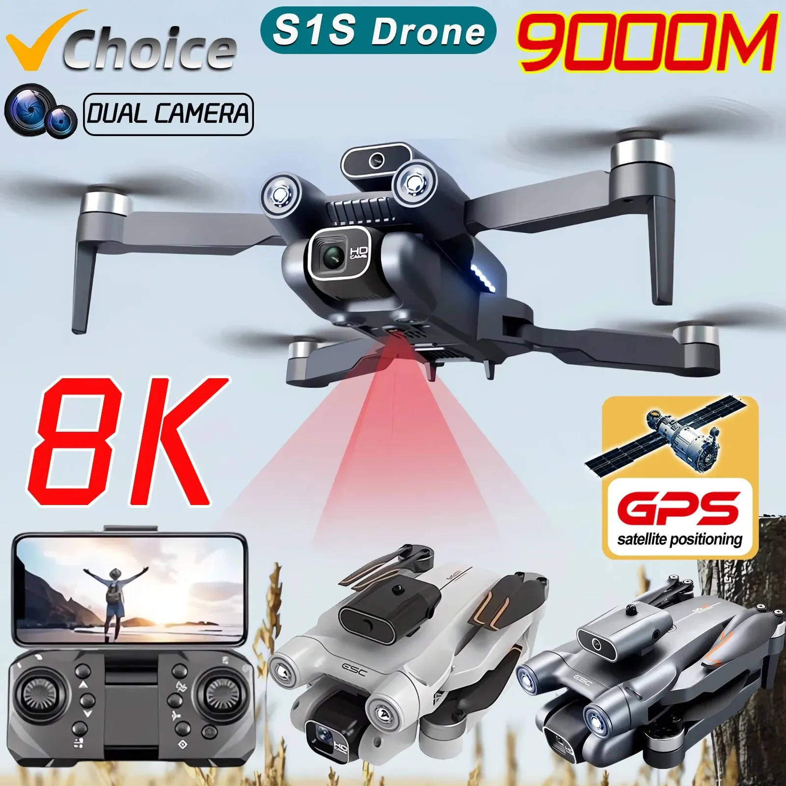S1S 5G GPS Drone Caméra 8K, Mo - Drone Gps Mount avis et prix