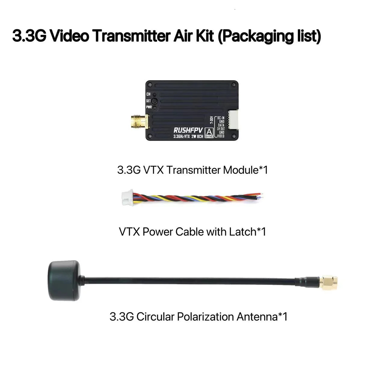 Émetteur VTX RUSHFPV 3.3G 2W,  - Drone Antenna avis et prix