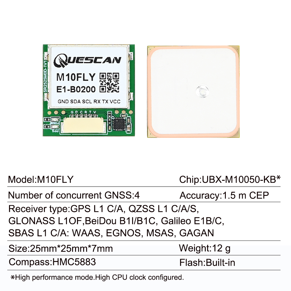 Quescan 25mm * 25mm M10FLY 10H - Drone Gps Module avis et prix