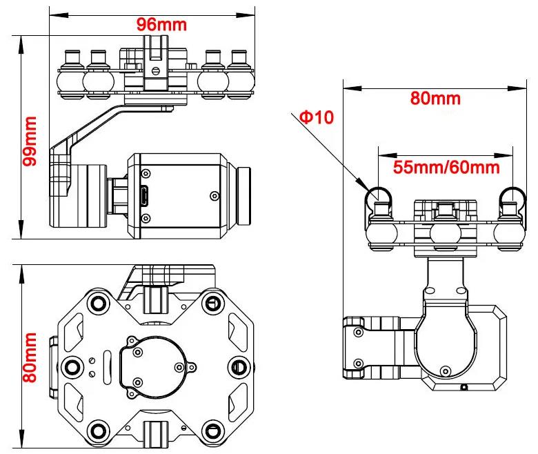 Tarot TL3T20 Gimbal 3 axes ave - Drone Gimbal avis et prix